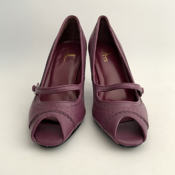 JL Studio Peep Toe Mary Jane Heels Maroon 7.5 - Picture 4 of 12